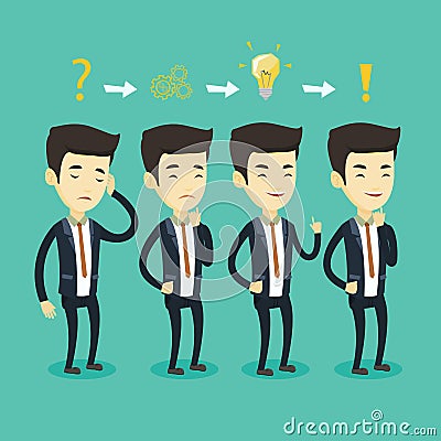 Businessman during business planning. Vector Illustration