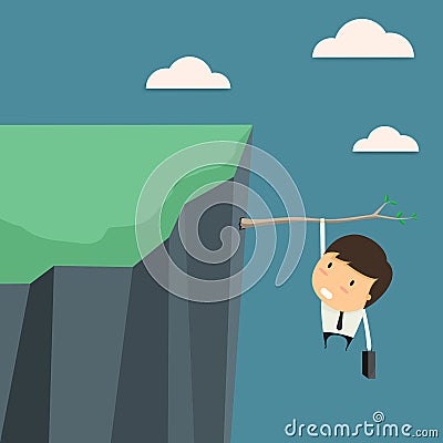 Businessman In business risks. Vector Illustration