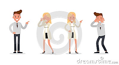 Businessman and businesswoman character vector design no3 Vector Illustration