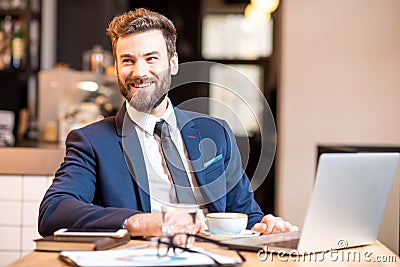 Businessman at the cafe Stock Photo