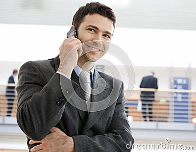 Businessman calling on phone Stock Photo