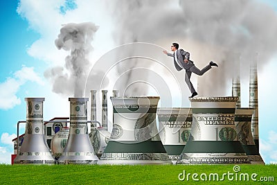 Businessman in carbon tax concept Stock Photo