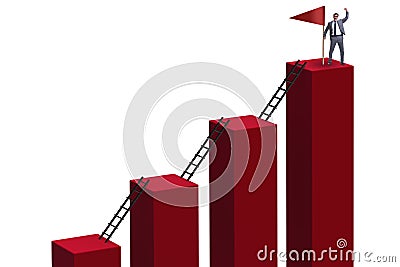 Businessman in career growth and progression concept Stock Photo