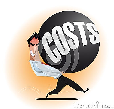 Businessman carrying heavy tax. Vector Illustration