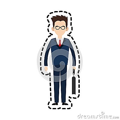 Businessman cartoon icon Vector Illustration