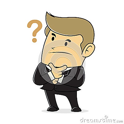 Businessman thinking seriously Vector Illustration