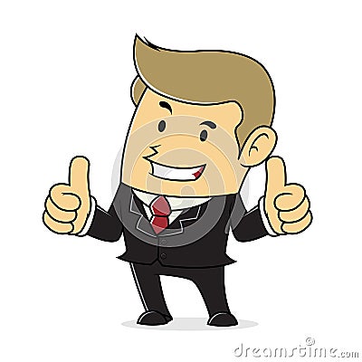 Businessman giving thumbs up Vector Illustration