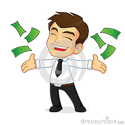 Businessman throwing money Vector Illustration