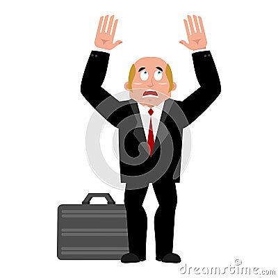 Businessman case and fear. dread of boss for money. Fearing for Vector Illustration