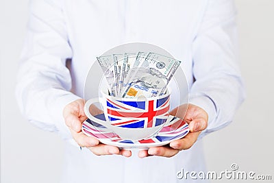 Businessman with cash Stock Photo