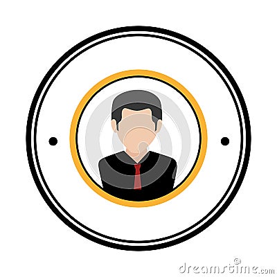 Businessman character avatar icon Vector Illustration