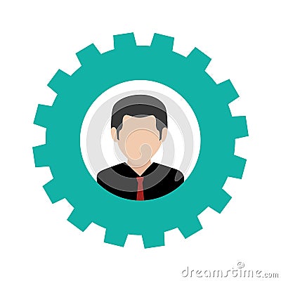 Businessman character avatar icon Vector Illustration