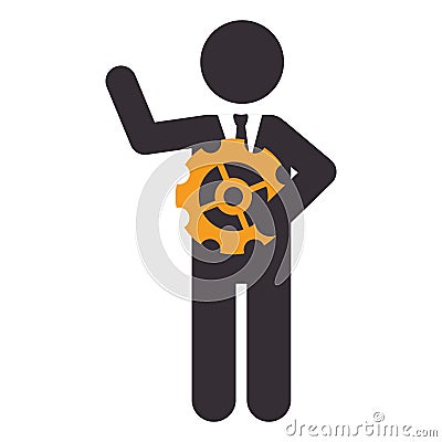 Businessman character avatar icon Vector Illustration