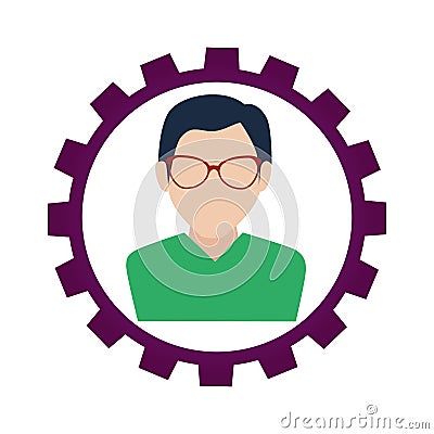 Businessman character avatar icon Vector Illustration