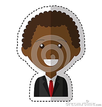 Businessman character isolated icon Vector Illustration