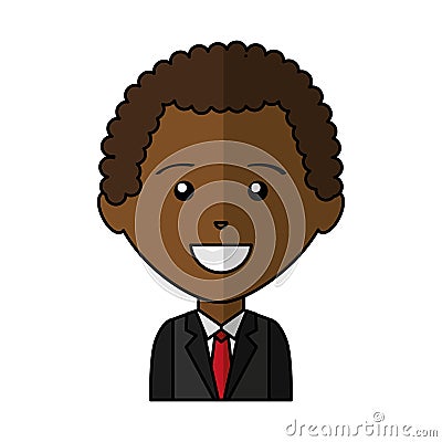 Businessman character isolated icon Vector Illustration