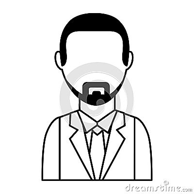 Businessman character isolated icon Vector Illustration