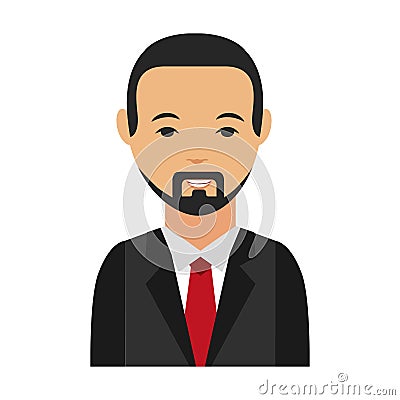 Businessman character isolated icon Vector Illustration