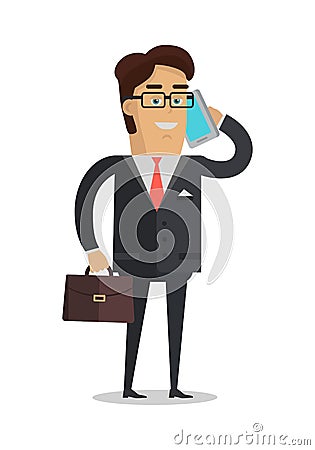 Businessman Character Vector Illustration in Flat Design Vector Illustration
