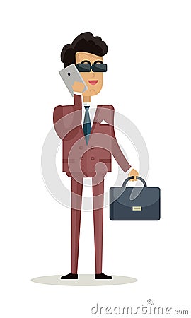 Businessman Character Vector Illustration in Flat Design Vector Illustration