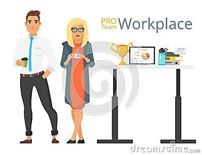 Businessman characters man and woman Vector Illustration