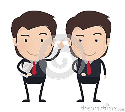 Businessman characters poses, office worker. Vector Vector Illustration