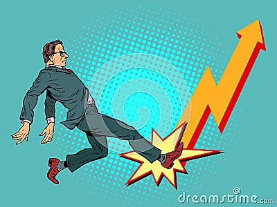 Businessman chart up. success, economic growth Vector Illustration