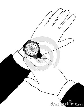 Businessman checking time Stock Photo