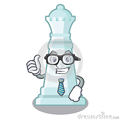 Businessman chess queen on the mascot chessboard Vector Illustration