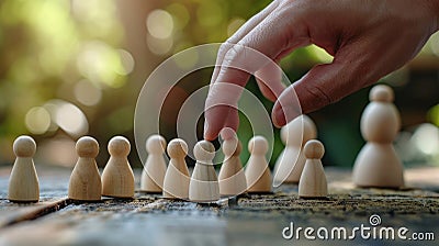 Businessman chooses a person from the team. The best employee, leader. Leadership and promotion. Human Resource Management and Stock Photo