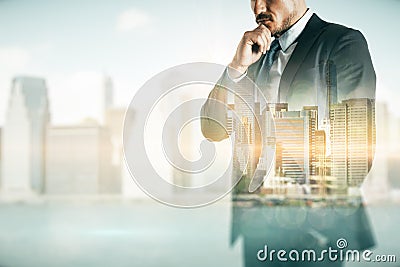 Businessman in city Stock Photo