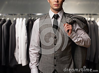 Businessman in a shop Stock Photo