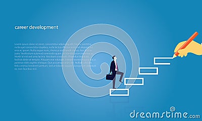 Businessman climb success ladder Vector Illustration