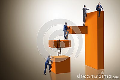 The businessman climbing blocks in challenge business concept Stock Photo