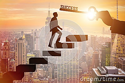 The businessman climbing the career ladder of success Stock Photo