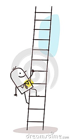 Businessman climbing up Vector Illustration