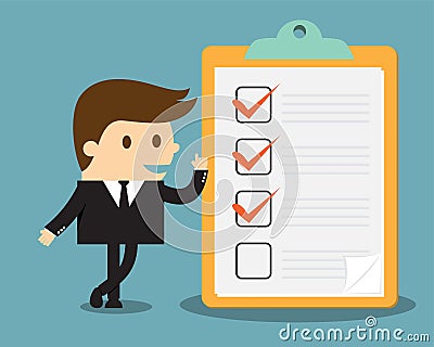 Businessman with clipboard Vector Illustration