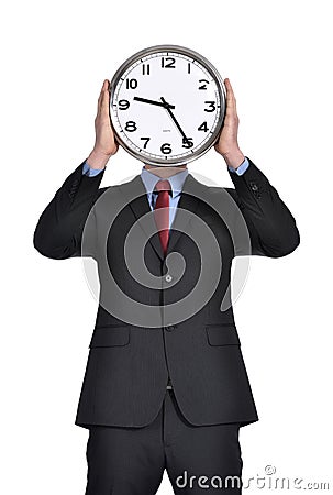 Businessman and clock Stock Photo