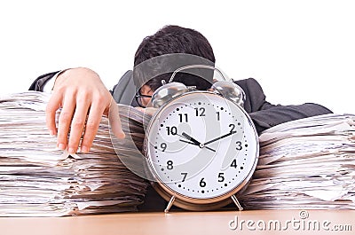 Businessman with clock Stock Photo