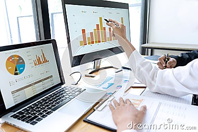 Businessman coaching office staff Stock Photo