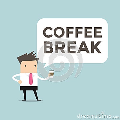 Businessman coffee break. Vector Illustration