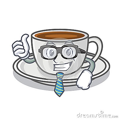 Businessman coffee character cartoon style Vector Illustration