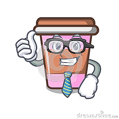 Businessman coffee cup character cartoon Vector Illustration