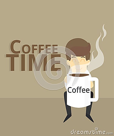 Businessman coffee time.Vector Eps 10 Illustration Vector Illustration