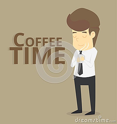 Businessman coffee time Vector Illustration