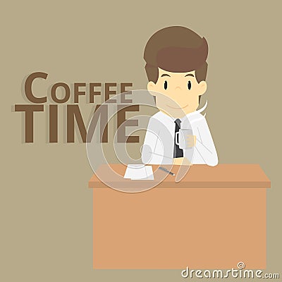 Businessman coffee time Vector Illustration