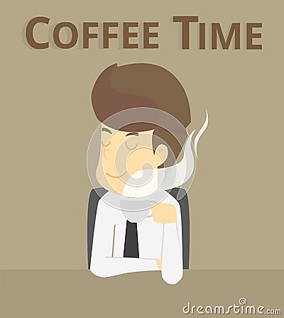 businessman coffee time.Vector Vector Illustration