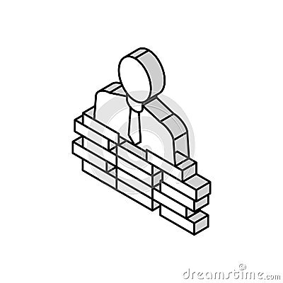 businessman coin heap isometric icon vector illustration Vector Illustration