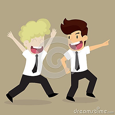 Businessman with colleagues excited in the day is payday Vector Illustration