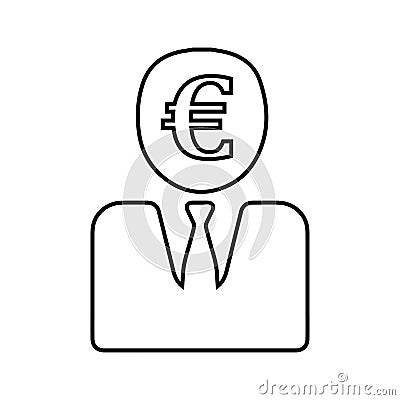 Businessman, collector, economist, euro banker, financial manager icon. Outline vector Vector Illustration